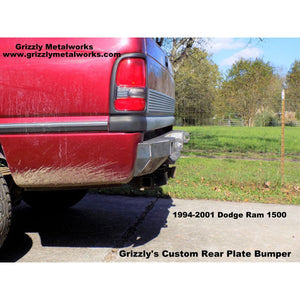 1994-2001 Dodge Ram 1500 Custom USA Rear Plate Bumper -  PRECISION WELDED MODEL - Extra Heavy Duty! Grizzly High Quality! USA! OPTIONS AVAILABLE!