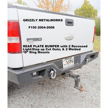 Load image into Gallery viewer, 2006-2008 Ford F150 Custom Rear Winch Plate Bumper-Rear Bumper-Grizzly Metalworks-Ford-Light Cutouts-D Ring Mounts-Grizzly Metalworks
