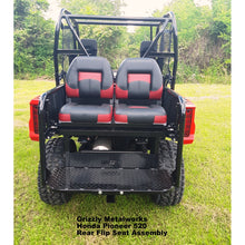 Load image into Gallery viewer, Extended Lead Time!  Honda Pioneer 520 REAR WELDED FLIP SEAT-Raw Metal-Includes High Quality Bucket Seats; 13 GA Exp. Sheet Metal; Cargo Area-INSTANTLY TRANSFORM YOUR 520 - 4 SEATER SIDE X SIDE- (cushion pattern color may vary)
