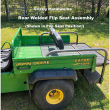 Load image into Gallery viewer, Extended Lead Time!!! JOHN DEERE GATOR REAR WELDED FLIP SEAT ASSEMBLY- Raw Metal - 13 GA Expanded Sheet Metal Design ONLY!  Instant Transformation for your Gator to a Comfortable 4 Passenger! USA High Quality
