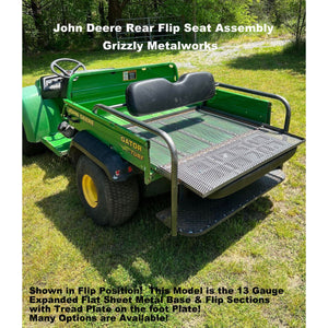 Extended Lead Time!!! JOHN DEERE GATOR REAR WELDED FLIP SEAT ASSEMBLY- Raw Metal - 13 GA Expanded Sheet Metal Design ONLY!  Instant Transformation for your Gator to a Comfortable 4 Passenger! USA High Quality