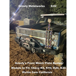 Chevy K5 Blazer Custom USA Front Winch 3/16" Plate Bumper (or Non-Winch Model Available)  PRECISION WELDED MODEL - High Quality! USA! OPTIONS AVAILABLE! (No Rear Bumper Available)