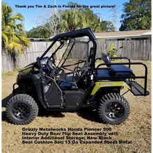 Load image into Gallery viewer, Honda Pioneer 500 Rear Welded Flip Seat Assembly with Options-Rear Flip Seat-Grizzly Metalworks-Pioneer 500-Grizzly Metalworks
