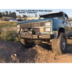 Chevy K10, K20, K30 & Chevy Suburban Custom USA Front Winch 3/16" Plate Bumper -Square Body Front  (Non-Winch Model Available)  PRECISION WELDED MODEL -High Quality! USA! OPTIONS AVAILABLE! (No Rear Bumper Available)
