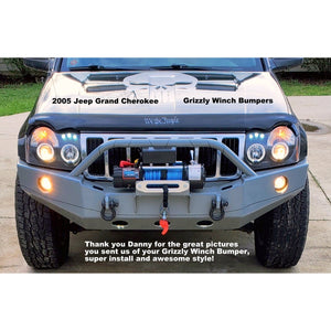 2005-2007 Jeep Grand Cherokee WK Custom Front Winch Plate Bumper (Non-Winch Work Model Available)-Front Bumper-Grizzly Metalworks-Jeep-Weld Winch Plate Mount-Grizzly Metalworks