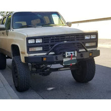 Load image into Gallery viewer, Chevy K10, K20 &amp; K30 Custom Front Winch Plate Bumper-Front Bumper-Grizzly Metalworks-Chevy-Winch model-Square Boxed-in Cutouts-Grizzly Metalworks
