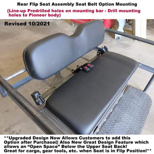 Seat Belt Mounting Bar and Pair of Seat Belts For Grizzly's Side x Side Rear Flip Seat Assemblies! Includes FedEx Ground to Lower 48 States!
