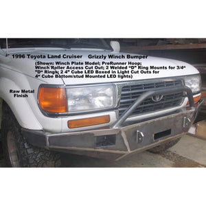 1989-1997 Toyota Land Cruiser Model 80 Series Custom USA Front Winch 3/16" Plate Bumper  (Non-Winch Model Available)-  PRECISION WELDED MODEL - High Quality! USA! OPTIONS AVAILABLE!