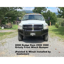 Load image into Gallery viewer, 2006-2009 Dodge Ram 2500 3500 Custom Front Winch Plate Bumper (Non-winch model available)-Front Bumper-Grizzly Metalworks-Dodge-Winch model-Square Boxed-in Cutouts-Grizzly Metalworks
